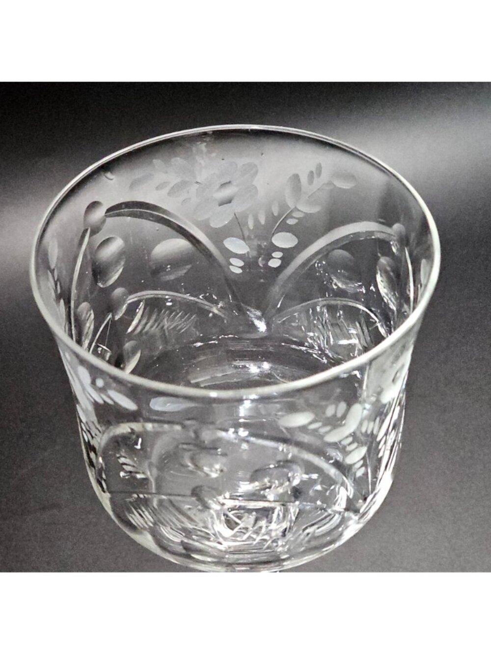 Rock Sharpe Del Mar 7.75" Floral Cut Crystal Water Goblet Elegant Stemware - Picture 3 of 6
